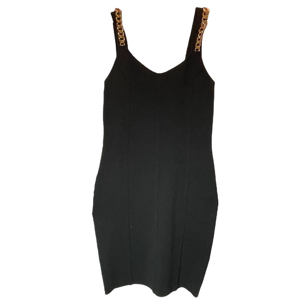 Black Gold Chain Bodycon Dress